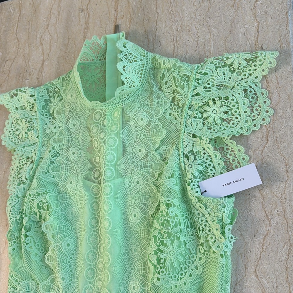 NWT Karen Millen Guipure Lace Pleated Skirt Midi Dress. Sold Out! - Picture 5 of 16